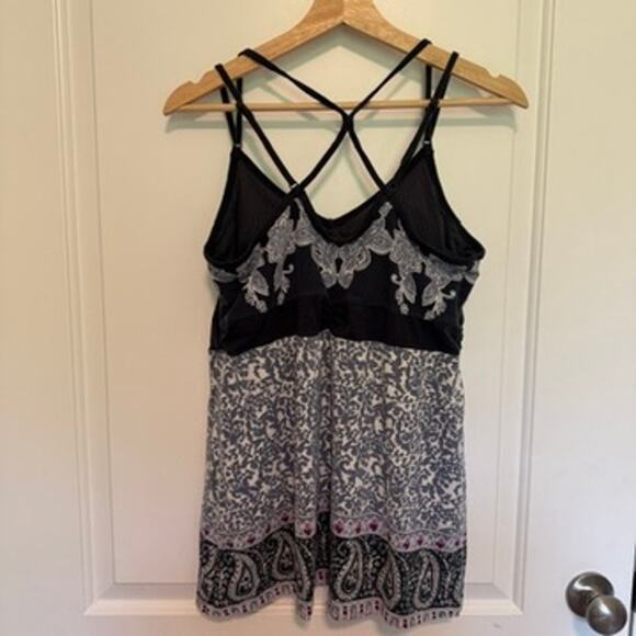 Athleta Tank Top Womens Large Gray Strappy Sleeveless Cotton Yoga Activewear - Picture 7 of 8
